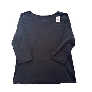 Brand New J.Jill Pima Cotton 3/4 Sleeve Top T-Shirt Womens L Super Soft Lounge